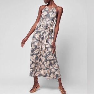 Faherty Brigette Linen blend Dress in Tropical Palm print, XS, NWT